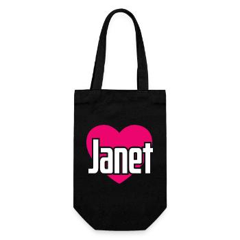 I Love Janet Pink Heart I Love Janet - Gift Bag for Bottles - black - Front