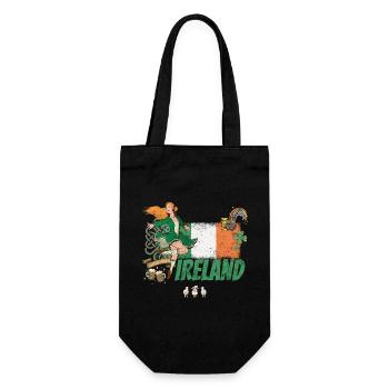 Ireland Design with Flag St Patricks Day Souvenir - Gift Bag for Bottles - black - Front