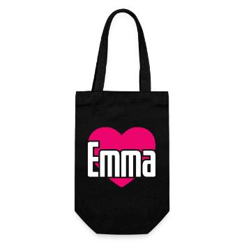 J’aime Emma Coeur rose J’aime Emma - Sac à bouteille - noir - Devant