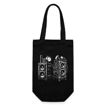 Steampunk Gear Speakers - Gift Bag for Bottles - black - Front