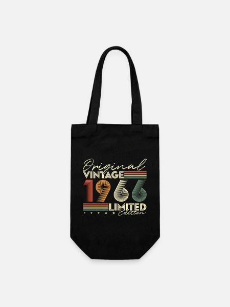 Original 1966 Jahrgang Vintage Geburtstag Retro - Geschenkbeutel für Flaschen - Schwarz
