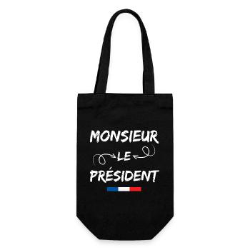 Mr. President, French humor - Gift Bag for Bottles - black - Front