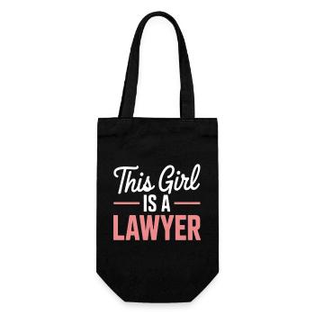 This girl is a lawyer - Gift Bag for Bottles - black - Front