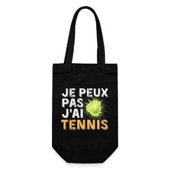 Graphic Original I Can't I Tennis - Geschenkbeutel für Flaschen - Schwarz - Vorne