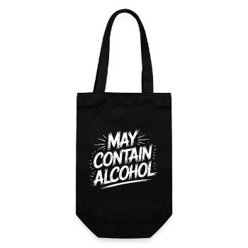 May Contain Alcohol Alkohol Mallorca Saufen JGA - Gift Bag for Bottles - black - Front