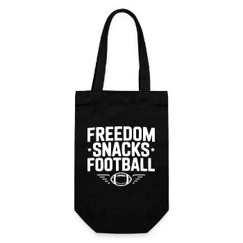 Freiheit, Snacks, Fußball - Geschenkbeutel für Flaschen - Schwarz - Vorne