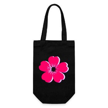 Vivid Pink Flower Bloom - Gift Bag for Bottles - black - Front
