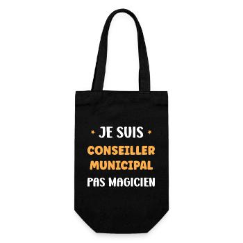 Ich bin Gemeinderat, kein Magier - Geschenkbeutel für Flaschen - Schwarz - Vorne