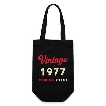 Vintage 1977 – Boxing Club Retro Birth Year - Gift Bag for Bottles - black - Front