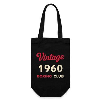 Vintage 1960 – Boxing Club Retro Birth Year - Gift Bag for Bottles - black - Front