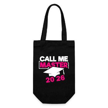 Master 2026 Abschluss Promotion Sponsion - Geschenkbeutel für Flaschen - Schwarz - Vorne