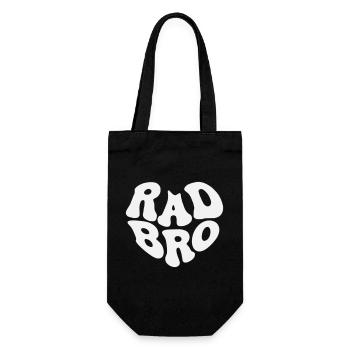 Rad Brother - Retro Heart (Custom Color) - Gift Bag for Bottles - black - Front