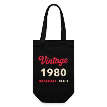 Vintage 1980 – Baseball Club Retro Geburtsjahr - Geschenkbeutel für Flaschen - Schwarz - Vorne