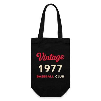 Vintage 1977 – Baseball Club Retro Birth Year - Gift Bag for Bottles - black - Front