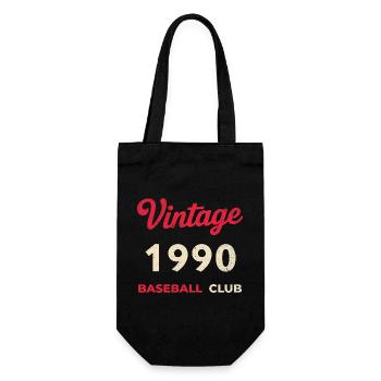 Vintage 1990 – Baseball Club Retro Geburtsjahr - Geschenkbeutel für Flaschen - Schwarz - Vorne
