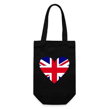 Heart Flag Great Britain - Gift Bag for Bottles - black - Front