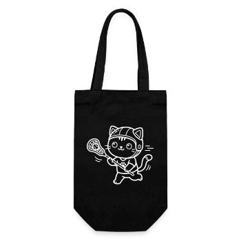 Lacrosse Kawaii Cat - Gift Bag for Bottles - black - Front