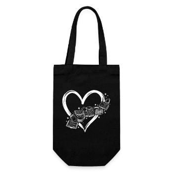 Bookish Heart Sketch - Gift Bag for Bottles - black - Front