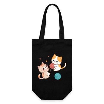 Chatons Joueurs et Pelotes Colorées - Sac à bouteille - noir - Devant