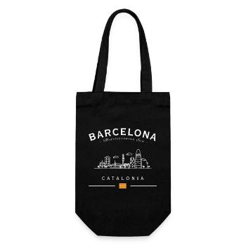 Silhouette de la Catalogne de la Skyline de Barcelone - Sac à bouteille - noir - Devant