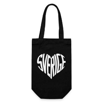 Suède, Typographie du cœur de Sverige - Sac à bouteille - noir - Devant