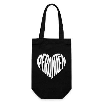Pfronten Allgäu Heart Shape Typo - Gift Bag for Bottles - black - Front