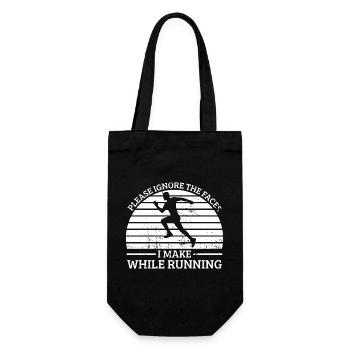 Marathonien, veuillez ignorer les visages si vous courez - Sac à bouteille - noir - Devant