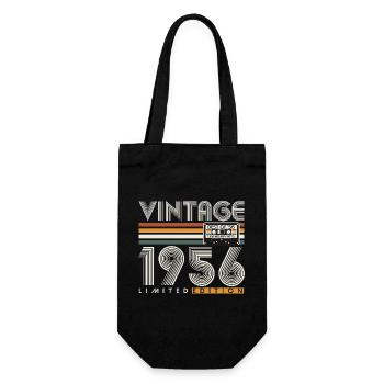 1956 Jahrgang Vintage Retro Geburtstag Geschenk - Geschenkbeutel für Flaschen - Schwarz - Vorne