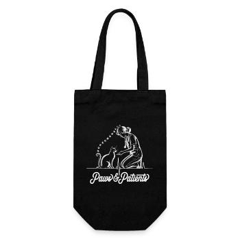 Paws & Patients Tierarzt Tierärztin Katze - Geschenkbeutel für Flaschen - Schwarz - Vorne