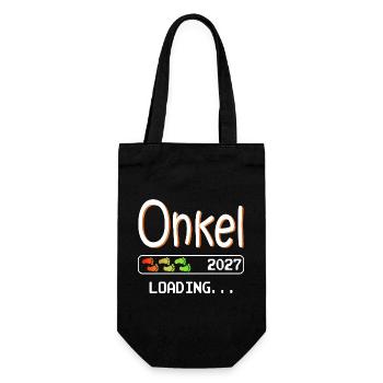 Werdender Onkel 2027 loading ich werde Onkel - Geschenkbeutel für Flaschen - Schwarz - Vorne