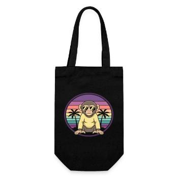 Cooler Affe Retro Sommer Sonnenbrille - Geschenkbeutel für Flaschen - Schwarz - Vorne
