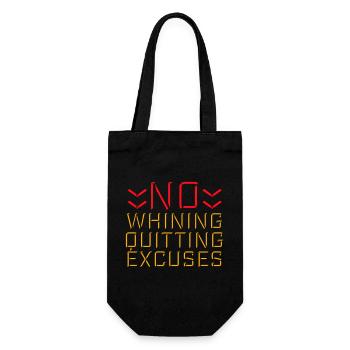 No Whining No Quitting No Excuses Gym Motivation - Geschenkbeutel für Flaschen - Schwarz - Vorne