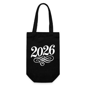 2026 year - Gift Bag for Bottles - black - Front