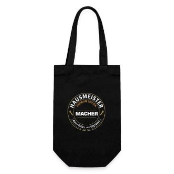 Hausmeister & Macher - Premium Edition - Geschenkbeutel für Flaschen - Schwarz - Vorne