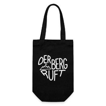Der Berg ruft Alpenabenteuer, Designfarbe variabel - Geschenkbeutel für Flaschen - Schwarz - Vorne