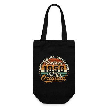 1956 Vintage Retro Birthday Gift - Gift Bag for Bottles - black - Front