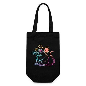 Regenbogenratten-Neonbrille - Geschenkbeutel für Flaschen - Schwarz - Vorne