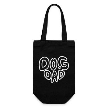 Dog Dad, Hundepapa Motiv Shirt mit Pfote - Geschenkbeutel für Flaschen - Schwarz - Vorne
