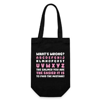 What's Wrong Funny teacher classroom - Gift Bag for Bottles - black - Front