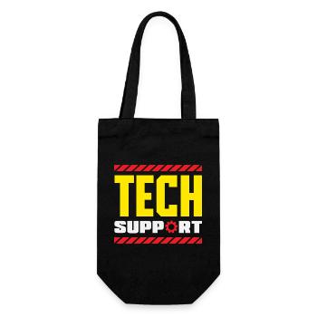 Tech Support Mitarbeiter Zahnrad Industrial - Geschenkbeutel für Flaschen - Schwarz - Vorne