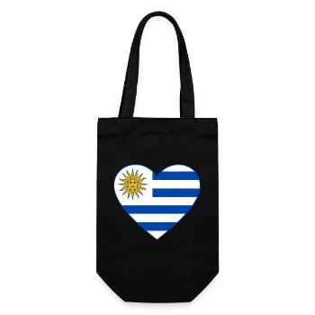 Uruguay_Flagge_Herz - Sac à bouteille - noir - Devant