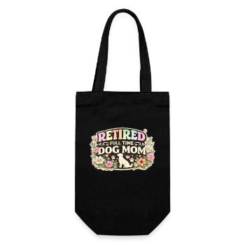 Retirement Full Time Dog Mom Retiree Dogs - Gift Bag for Bottles - black - Front