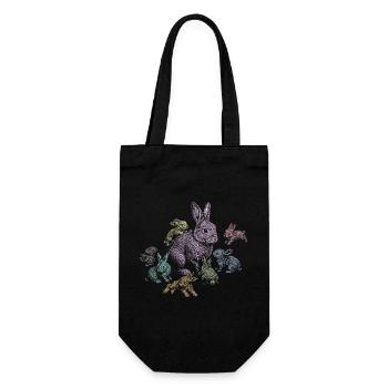 Rabbit - Gift Bag for Bottles - black - Front
