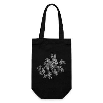 Rabbit - Gift Bag for Bottles - black - Front