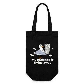 Seagull patience at the end of office work - Gift Bag for Bottles - black - Front
