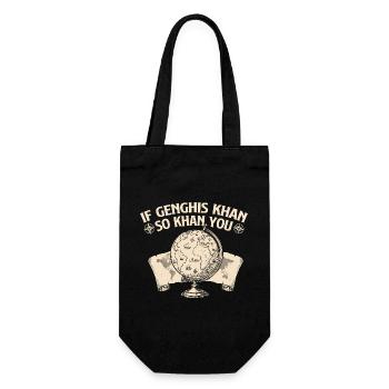 Dschingis Khan So Khan You Geschichtshumor - Geschenkbeutel für Flaschen - Schwarz - Vorne