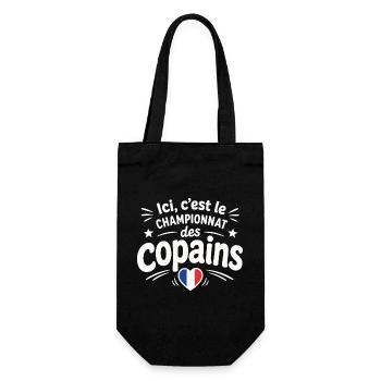 Ici, c’est le championnat des copains - Geschenkbeutel für Flaschen - Schwarz - Vorne
