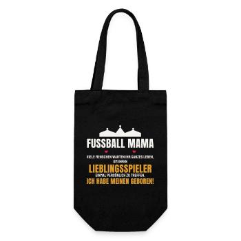 Fußball Mama Lieblingsspieler Mutter Sohn Spruch - Geschenkbeutel für Flaschen - Schwarz - Vorne