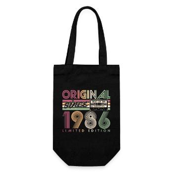 Cadeau d’anniversaire rétro vintage 1986 - Sac à bouteille - noir - Devant