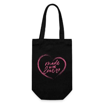 Fait avec le cœur de l’amour - Sac à bouteille - noir - Devant